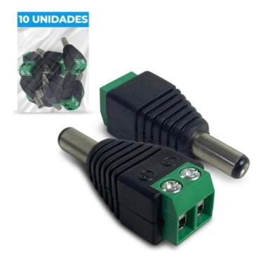 Imagem de Kit 10 Conector Plug P4 Macho Com Borne P/ Cftv Camera Fonte - Uno Tud