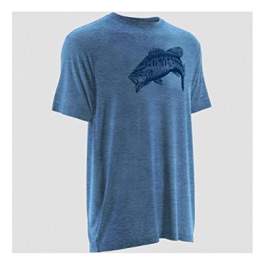 Imagem de Marolina Outdoor Camiseta de manga curta H100039HCBS Huk Inked, azul mesclado, pequena