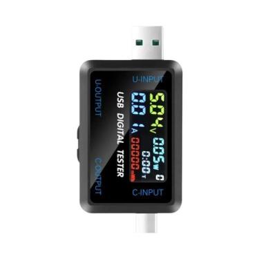 Imagem de Testador De Bateria USB Voltímetro Medidor De Capacidade De Corrente P
