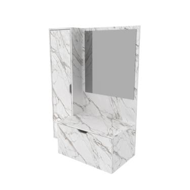 Imagem de Gabinete para Banheiro Suspenso 90cm com 2 Portas BN3604 Mármore Branco  - Tecno