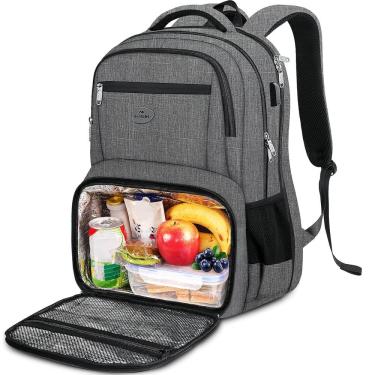 Imagem de Mochila Lunch Box MATEIN Work para laptop de 18 polegadas cinza