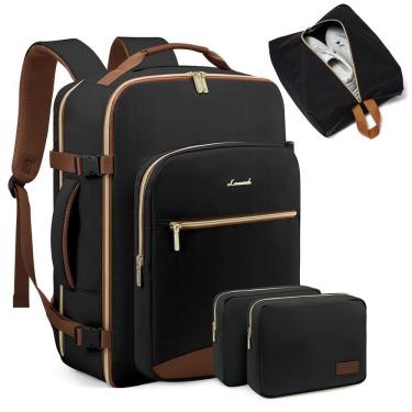 Imagem de Mochila de viagem LOVEVOOK 50L para mulheres e homens com laptop de 17" preta