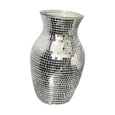 Imagem de Bothyi Arranjos florais em vaso de discoteca, vaso de flores espelhado multifuncional para entrada, decoração de escritório e casamento