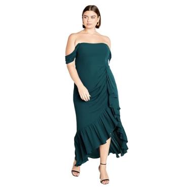 Imagem de City Chic Vestido maxi plus size Rosabella tomara que caia em esmeralda, Esmeralda, 58