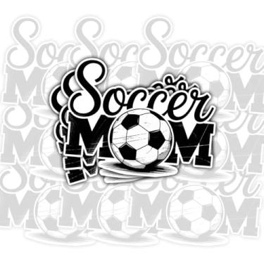 Imagem de 3 peças de adesivos Soccer Mom – Funny Sports Mom decalque de vinil à prova d'água 7,6 cm – presente para mães de futebol, janela de carro, laptop, garrafa de água – adesivo atlético fofo do orgulho