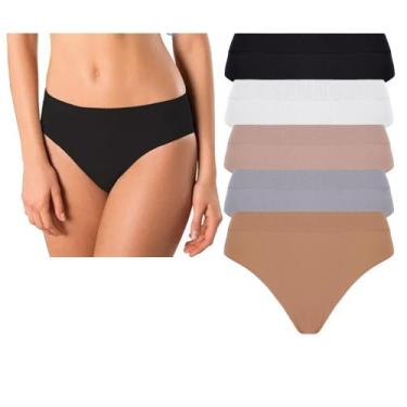 Imagem de Kit 5 calcinha basica sem costura lopa feminina lupo 40300, G, Sortido