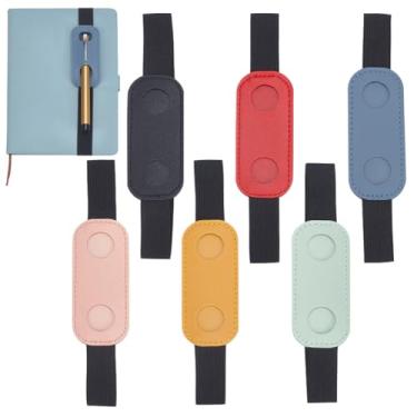 Imagem de PH PandaHall 6 peças de tiras elásticas para agenda, marcadores de livro, tiras de couro PU, 6 cores, tiras elásticas para livros, cadernos, agendas, livros, escola, escritório