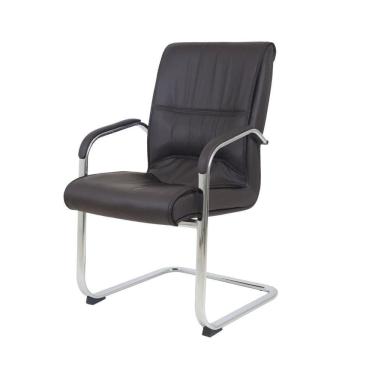 Imagem de Cadeira De Escritório Interlocutor Big Fixa Com Braço Marrom Marrom Café