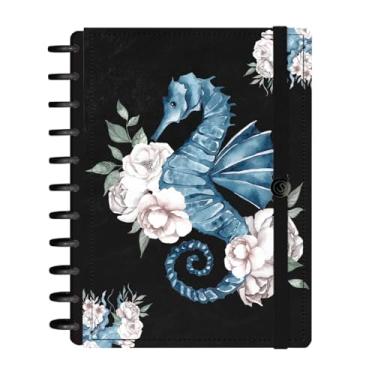 Imagem de Caderno De Disco Iscool 140 Fls Grande G+ Oceania Mar de Flores Preto