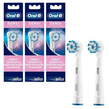 Imagem de Kit 3 Refil Para Escova Elétrica Oral-B Sensi Ultrafino - 2 Unidades -