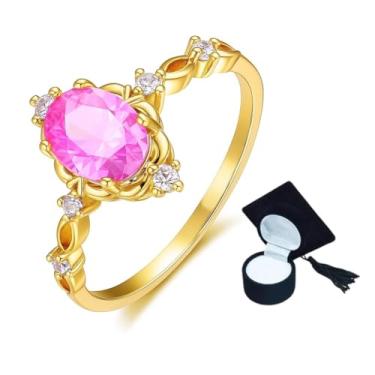 Imagem de Anel De Formatura Feminino Pedras Cursos Variados Presente (Rosa, 23)