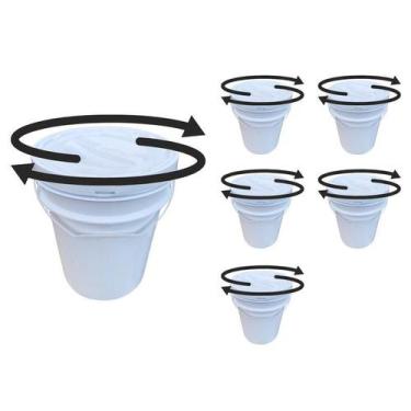 Imagem de Balde Plástico 20 L Tampa Rosca Para Reformas - Kit 5 Pçs - Nastripack
