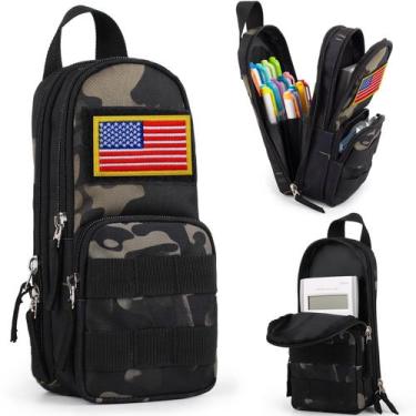 Imagem de Estojo para lápis BERRYRIZZ Tactical de grande capacidade em lona pret