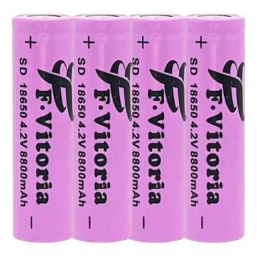 Imagem de Kit 4 Bateria18650 Li-ion 8800mh 4.2v Lanterna Tática Led - HDL