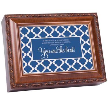 Imagem de Cottage Garden Caixa de joias com foto de bugiganga musical toca melodia que os amigos são para 15 x 20 cm, acrílico e vidro, obrigado