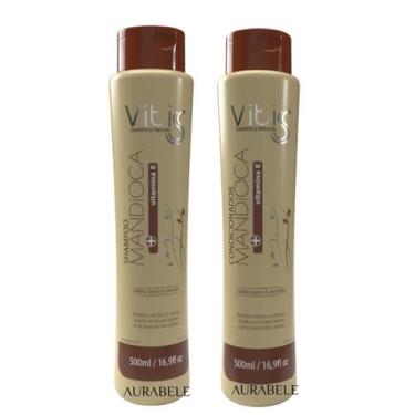 Imagem de Kit Shampoo 500ml e Condicionador 500ml Mandioca Vitiss cabelos opacos