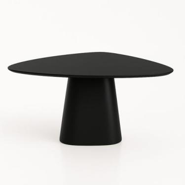 Imagem de Mesa de Jantar Cone Orgânica Tríon Redonda 90x93 cm Laca Preta - Linn 