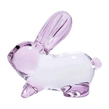 Imagem de Ornamentos de trompete de animais de cristal de coelho de vidro criativos feitos à mão mini acessórios de carro de vidro bonito presente de aniversário