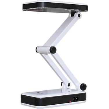 Imagem de Luminária de Mesa LED Dobrável Bivolt e Recarregável 24 LEDs 2 Níveis de Brilho Ajuste Regulável e Design Portátil para Escritório Estudo, Maquiagem e Casa