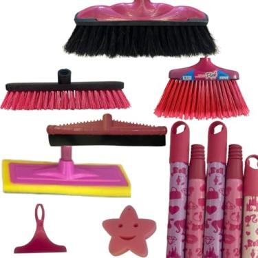 Imagem de KIT VERONA COMFORT PINK, 1 PINK PLUS 1 RODO 30CM, 1 ESFREGAO, 1 LAVA AZULEJO,(COM CABOS) 1 RODINHO SLIM, 1 ESPONJA INFANTIL