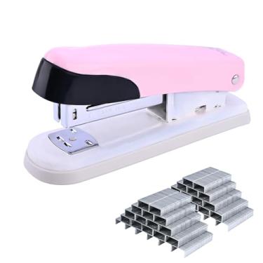 Imagem de Temiary Grampeador, grampeador de metal de mesa com 2000 grampos padrão, capacidade para 25 folhas, grampeador de um dedo, sem atolamento, grampeadores sem esforço para sala de aula, escritório ou