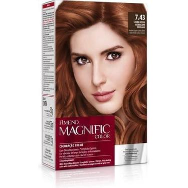 Imagem de Coloração creme magnific color 7.43 louro médio acobreado dourado amen