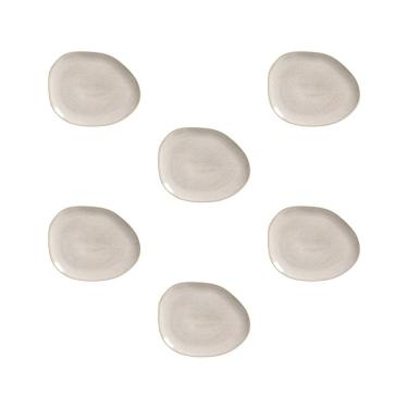 Imagem de Conjunto de Pratos Oval Porto Brasil Orgânico Latte 31cm - 6 Peças