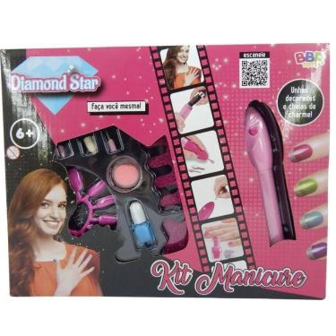 Imagem de Kit Manicure Diamont Star Unha Decorada Infantil R3324 - Bbr