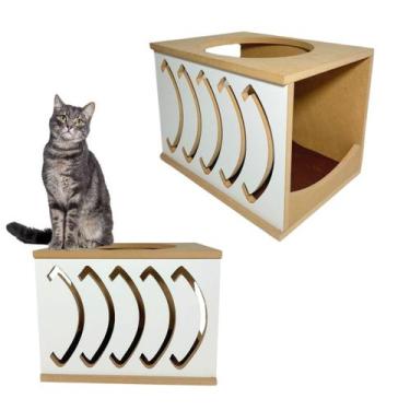 Imagem de Nicho Para Gatos Resistente Montado Com Carpete Antiderrapante Casinha