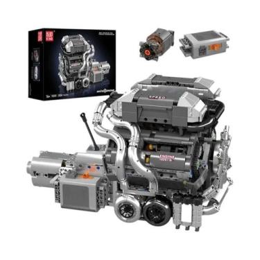 Imagem de Modelo De Blocos De Montar Do Motor V8, Conjunto De Brinquedos STEM Pa
