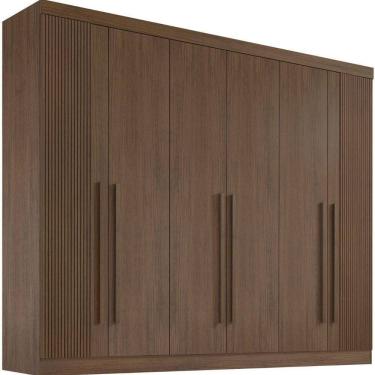 Imagem de Guarda Roupa Da Vinci Plus Ripado Castanho 6 Portas 6 Gavetas D?doro