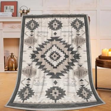 Imagem de Cobertor ocidental, cobertor de lã de pelúcia macia - cobertores aconchegantes e quentes para roupas de cama ocidentais presentes para mulheres meninas crianças adultos 101 x 127 cm