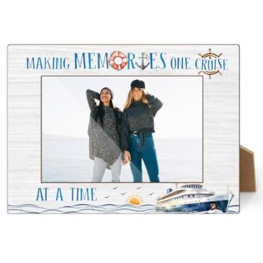 Imagem de Molduras Making Memories One Cruise, presentes para amantes de cruzeiros, porta-retratos de 10 x 15 cm para viagem, aventura, casamento, lua de mel, viagem em família, férias, molduras de mesa para
