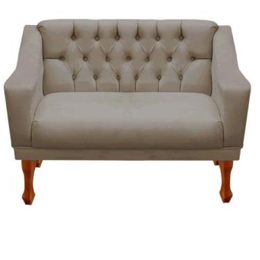 Imagem de Sofá Namoradeira Grécia 2 Lugares Estofado no Suede  Design Moderno, C