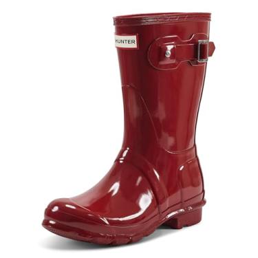 Imagem de Hunter Bota de chuva feminina original curta brilhante, Vermelho militar, 36