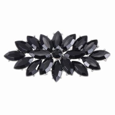 Imagem de PATIKIL Broche de strass marquesa, broches de corpete de strass broche de lapela de flor de cristal para mulheres, terno de casamento, roupas, chapéu, vestido, joias, presente, 2.87x1.38, Acrílico