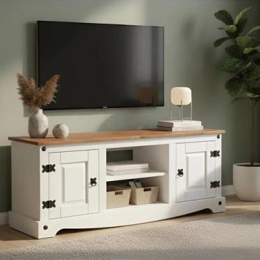 Imagem de Rack 2 Portas em Madeira Maciça - stox, Branco