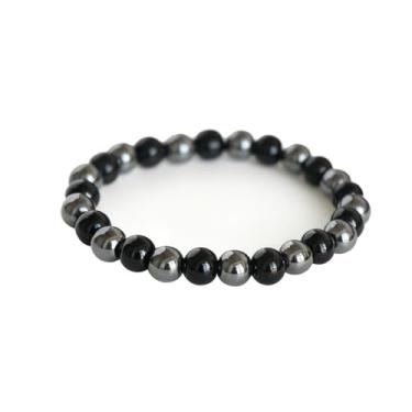 Imagem de AMXXZIC Pulseira ajustável com contas de pedra natural para homens e mulheres - multicolorida, contas de 8 mm, diâmetro interno de 15 a 16,7 cm, One Size, Pedra, Sem Pedra Preciosa