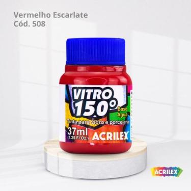 Imagem de Tinta para vidro vitro 150 base agua com 37ml cor vermelho escarlate -