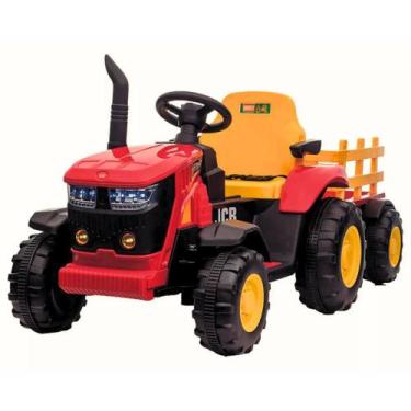 Imagem de Trator Elétrico Infantil 12V Vermelho com Controle Remoto - Mimo Style