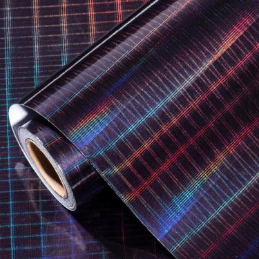 Imagem de Rolo de papel de embrulho LeZakaa Black Holographic 46 pés quadrados