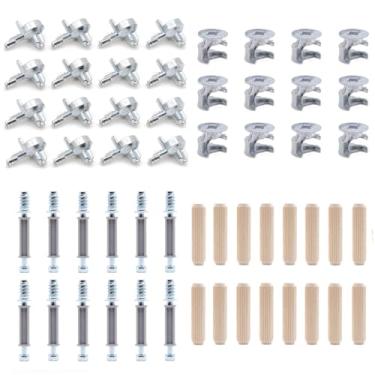 Imagem de ReplacementScrews Kit de ferragens Billy Bookshelf compatível com IKEA (131372, 119081, 101351, 118331) - Todas as câmeras, cavilhas e pinos/pinos necessários para montagem
