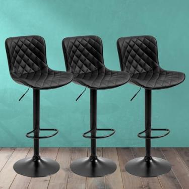 Imagem de Banqueta Alta Couro Sintético Giratória Regulagem de Altura Duoffice Arya (3, Losango)