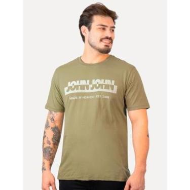 Imagem de Camiseta John John Masculina Regular New Divided Verde Oliva-Masculino