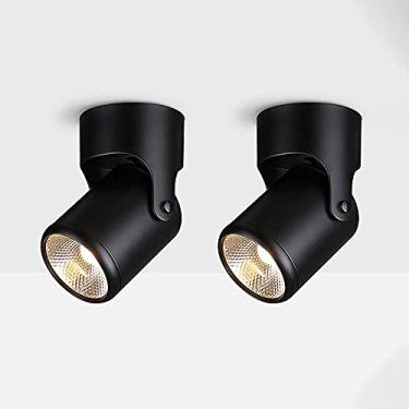 Imagem de LWENBGA Refletor de teto LED de 20 W, lâmpada de destaque de luz descendente ajustável para ambientes internos, luminária de parede de alumínio preto holofote direcional para loja Exhibitio