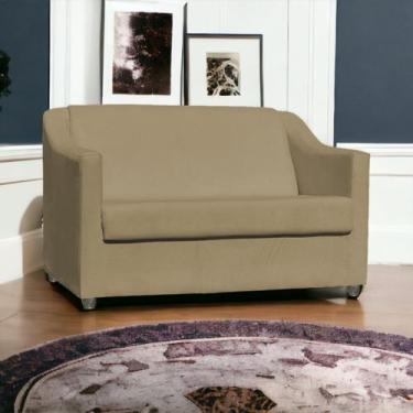 Imagem de Namoradeira Decorativa Para Sala Mila Suede Cores Pé de Plástico Croma