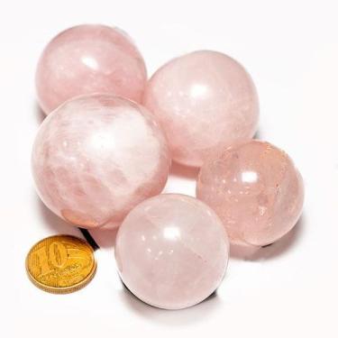 Imagem de Bola Esfera de Cristal Quartzo Rosa - Atacado - 25 a 30mm - Tipo B - C