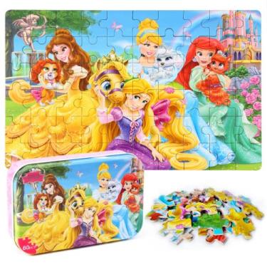 Imagem de Princess Puzzles MZZOTOY 60 peças para crianças de 4 a 8 anos com caix