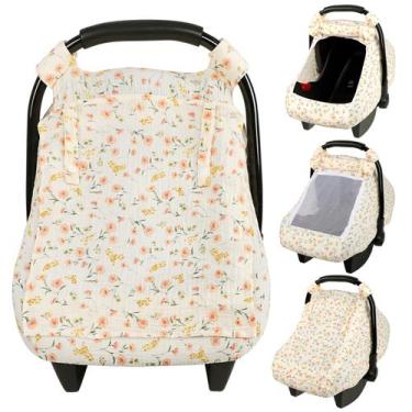 Imagem de Capa de assento de carro para bebê DAYEEBALL Summer Muslin Red Flower