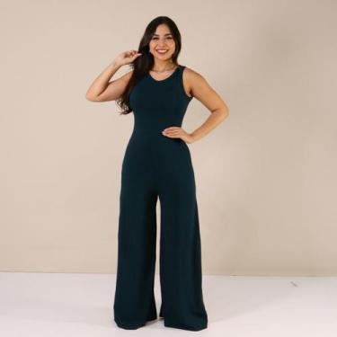 Imagem de Macacão Longo de Malha Feminino Elegante Confortável - 40 Graus Moda F